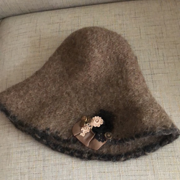 Felted Wool Hat Handmade Winter Cloche VTG EC Rare Find - Picture 9 of 14